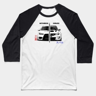 Mitsubishi Lancer EVO and Impreza WRX STI Baseball T-Shirt